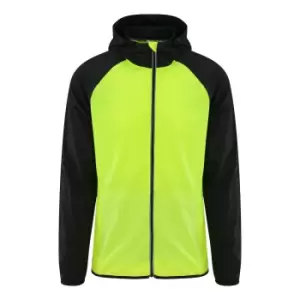 AWDis Just Cool Mens Contrast Windshield Jacket (L) (Electric Yellow/Jet Black)