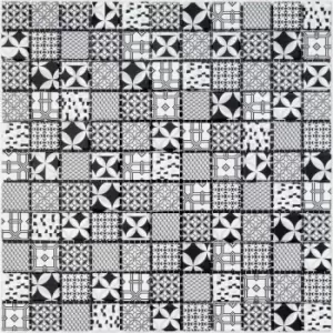House of Mosaics Casablanca Monochrome Self Adhesive Mosaic Tile - wilko