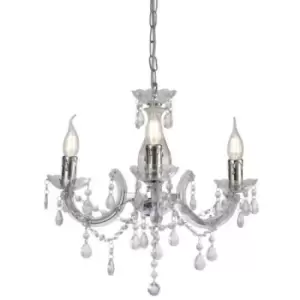 Chandelier without lampshades Floria Chrome polished 3 bulbs 53cm