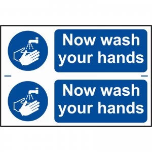 Scan Now Wash Your Hands Sign Pack of 2 300mm 100mm Standard