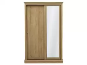 LPD Devon Oak Sliding Door Mirrored Double Wardrobe Flat Packed