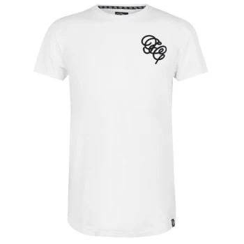 Fabric Embroidered T Shirt Mens - White