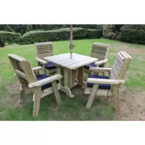 Churnet Valley - Ergo 4 Seater Set - Sits 4, wooden garden furniture dining set with table and chairs