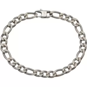 Unique & Co. Stainless Steel Figaro Bracelet Matte and Polished