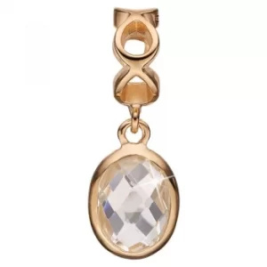 Ladies Christina Gold Plated Sterling Silver Moving Crystal Bead Charm