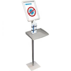 Franken Information Display Stand with Tray Aluminium A4 Format Silver