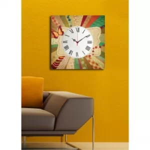 4545CS-42 Multicolor Decorative Canvas Wall Clock