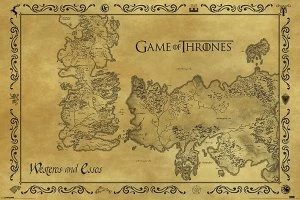 Game of Thrones Antique Map Poster multicolour