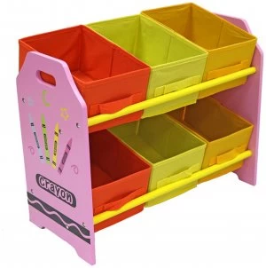 Kiddi Style Crayon 6 Bin Storage Pink