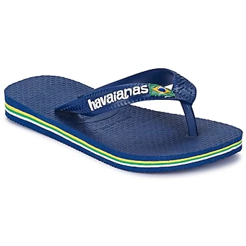 Havaianas BRASIL LOGO boys's Childrens Flip flops / Sandals in Blue - Sizes 13 kid,7 toddler,8 / 9 toddle,10 / 11 kid,12 kid