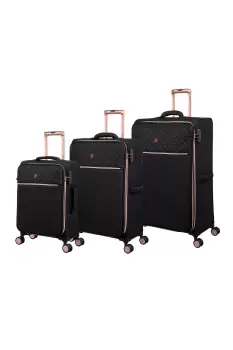 IT Luggage Divinity Black 3 Piece Suitcase Set with TSA Lock