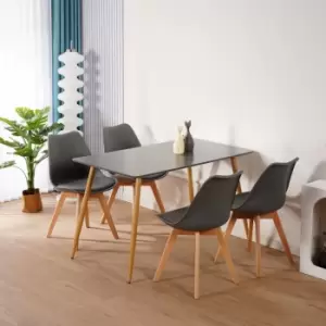 Kitchen Dining Table With 4 Tulip Padded Chairs Table Set Of 4