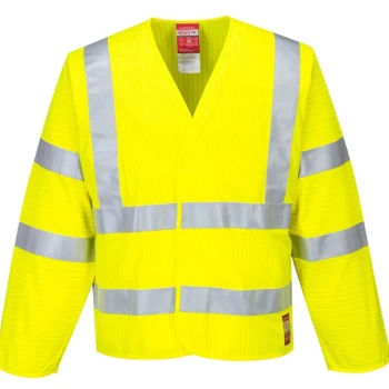 FR85YERS/M - sz S/M Hi-Vis Anti Static Jacket - Flame Resistant - Yellow - Portwest