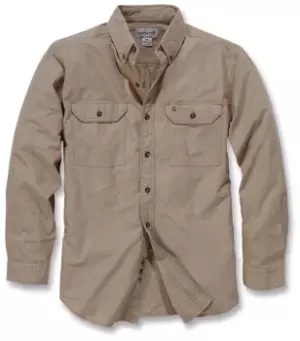 Carhartt Fort Solid Long Sleeve Shirt, brown, Size S, brown, Size S