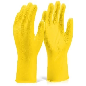 Glovezilla Nitrile Disposable Grip Glove 30cm S Yellow Ref GZNDG15YS