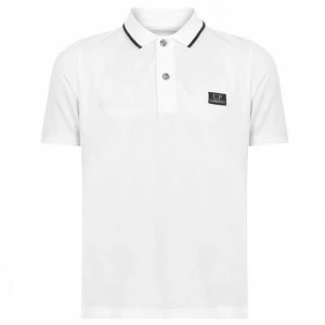 CP COMPANY Junior Boys Logo Polo Shirt - Gauze White 103