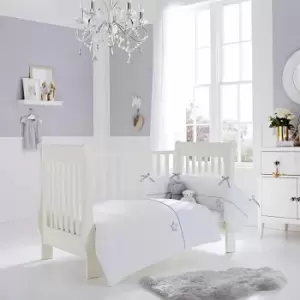 Clair De Lune - Silver Lining 2 Piece Cot/Cot Bed Quilt & Bumper Bedding Set, White