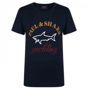 Paul And Shark Junior Boys Logo T Shirt - Navy