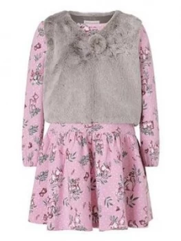 Monsoon Baby Girls Jersey Dress And Gilet - Lilac Size 3-4 Years