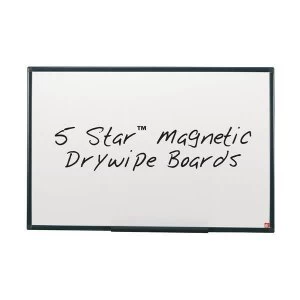 5 Star Office 900 Lightweight Drywipe Magnetic Whiteboard with Fixing Kit and Detachable Pen Tray