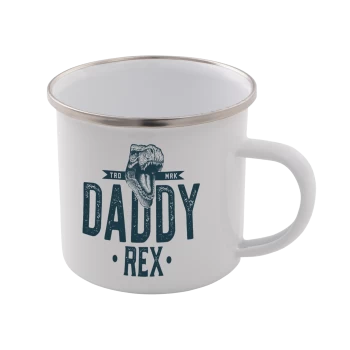 Daddy Rex Enamel Mug - White