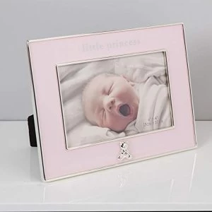 6" x 4" - Bambino Silver Plated Pink Frame - Little Princess