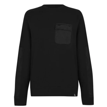 Fabric Utility Crew Sweatshirt Mens - Black
