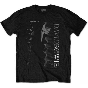 David Bowie - Distorted Unisex Large T-Shirt - Black