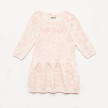 KENZO Newborn Animal Print Dress - Pale Pink - 9-12 months