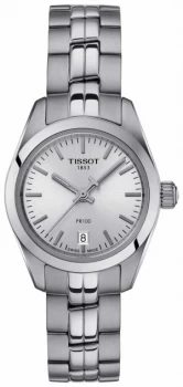 Tissot Ladies PR100 Stainless Steel Bracelet Silver Dial Watch