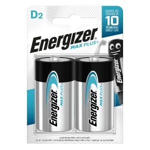 Energizer Max Plus D Batteries 2 Pack