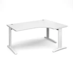 Office Desk Right Hand Corner Desk 1600mm White Top With White Frame 1200mm Depth TR10 TDER16WWH
