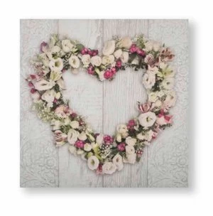 Art For The Home Floral Heart 50 x 50cm Cotton Canvas
