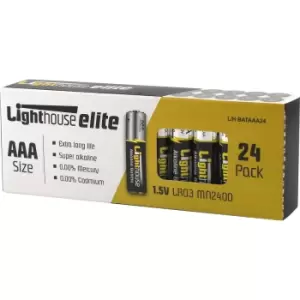 Lighthouse LR03 Extra Long Life AAA Alkaline Batteries Pack of 24