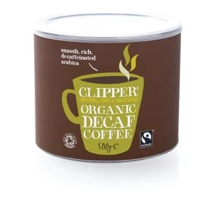 Clipper 500g Fairtrade Organic Decaffeinated Coffee Tin Ref A06746