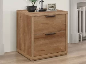 Birlea Stockwell Rustic Oak 2 Drawer Small Bedside Cabinet Flat Packed