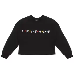 Friends Girls Logo Crop Sweatshirt (7-8 Years) (Black)