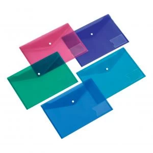 5 Star Document Wallet A5 Assorted Colours Pack of 5