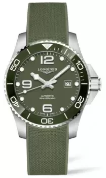 LONGINES L37824069 Hydroconquest 43mm Green Dial Rubber Watch