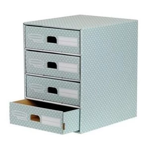 Fellowes Bankers Box A4 4 Drawer Unit Green/White