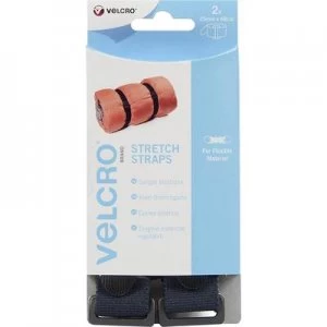 VELCRO VEL-EC60324 Hook-and-loop tape with strap Hook and loop pad (L x W) 680 mm x 25mm Black 2 pc(s)