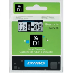 Dymo 45800 Black on Clear Label Tape 19mm x 7m