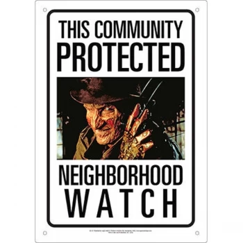 Freddy Neighborhood Watch Tin Sign