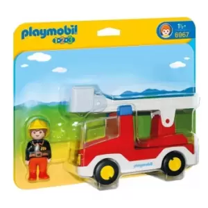 Playmobil 1.2.3 Ladder Unit Fire Truck Playset
