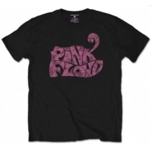 Pink Floyd Swirl Logo Black Mens T Shirt Size: X Large
