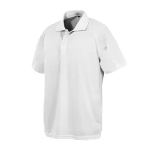 Spiro Impact Mens Performance Aircool Polo T-Shirt (S) (White)