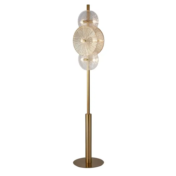 Searchlight Searchlight Wagon Wheel Floor Lamp - Bronze with Amber Glass