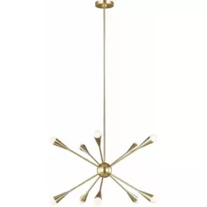 10 Bulb Chandelier Hanging Pendant LIght Burnished Brass LED G9 3.5W Bulb