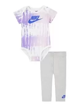 Nike Baby Girls Fashion Club Bodysuit Pant Set, Grey, Size 6 Months