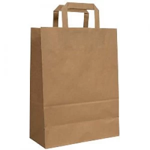 Purely Packaging Vita Flat Handle Paper Bag 320 (W) x 420 (H) x 140 (D) mm Brown Pack of 150